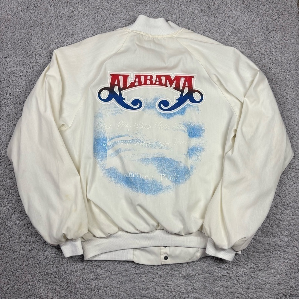 Alabama Jacket Mens Large Vintage Snap Button Bomber Country Music USA Made